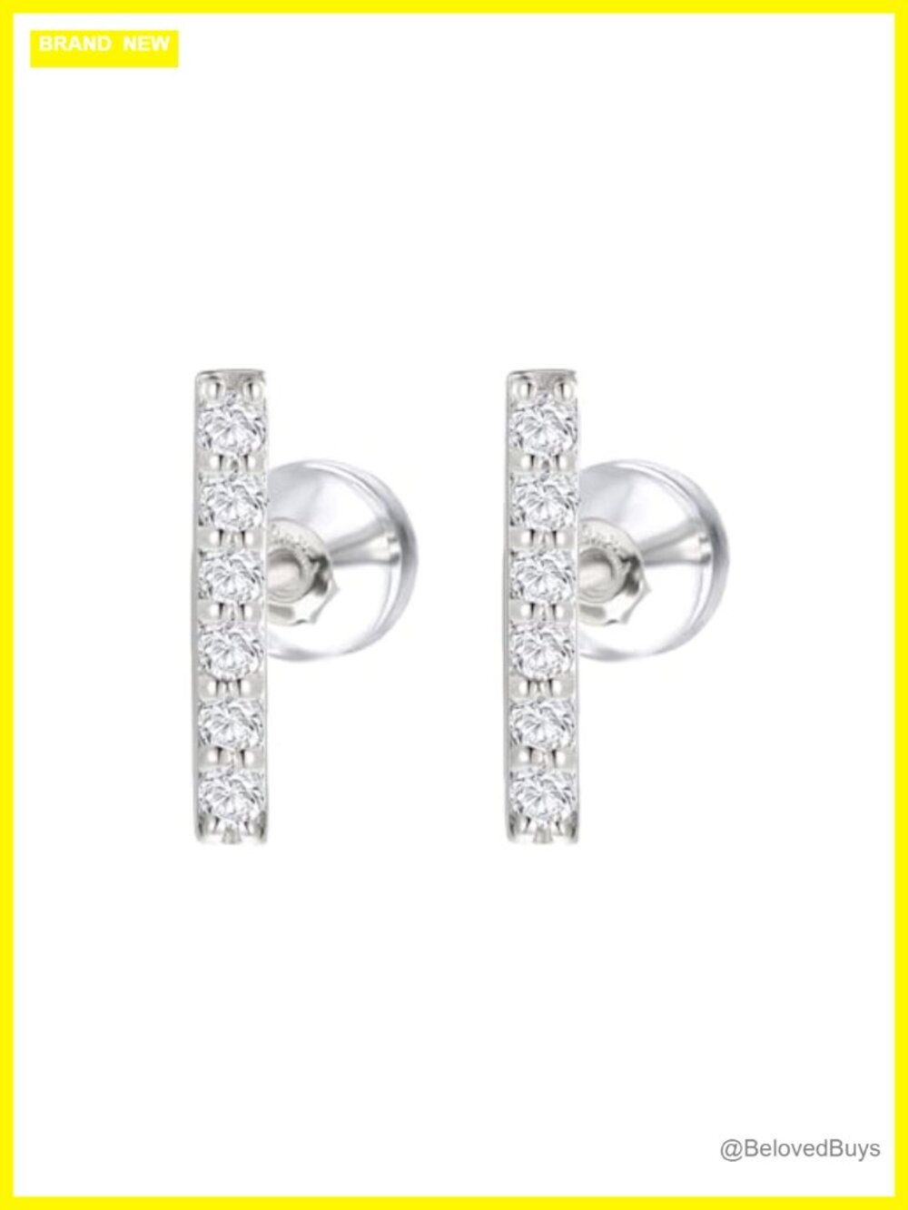 10k Gold Lab Grown Diamond Bar Stud Earrings for Women Hypoallergenic Gift